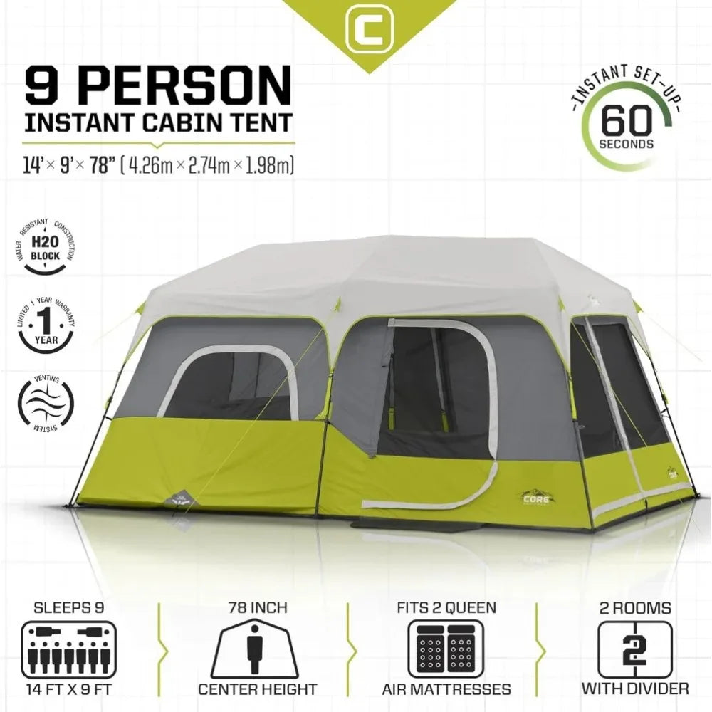 9 Person Instant Cabin Tent 9 Person Instant Cabin Tent Furvenzy
