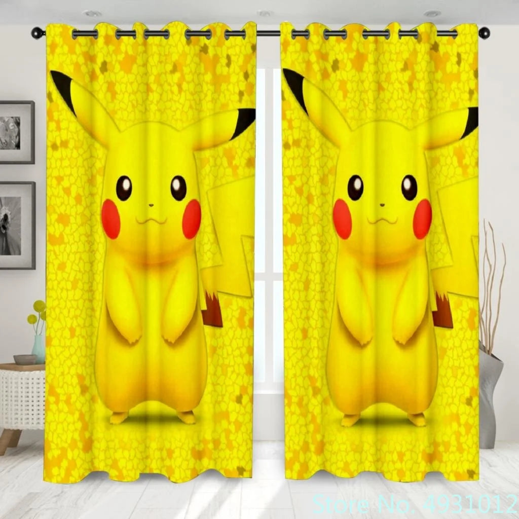 Pokemon Pikachu Curtains Pokemon Pikachu Curtains Furvenzy 4 W138x H100cm