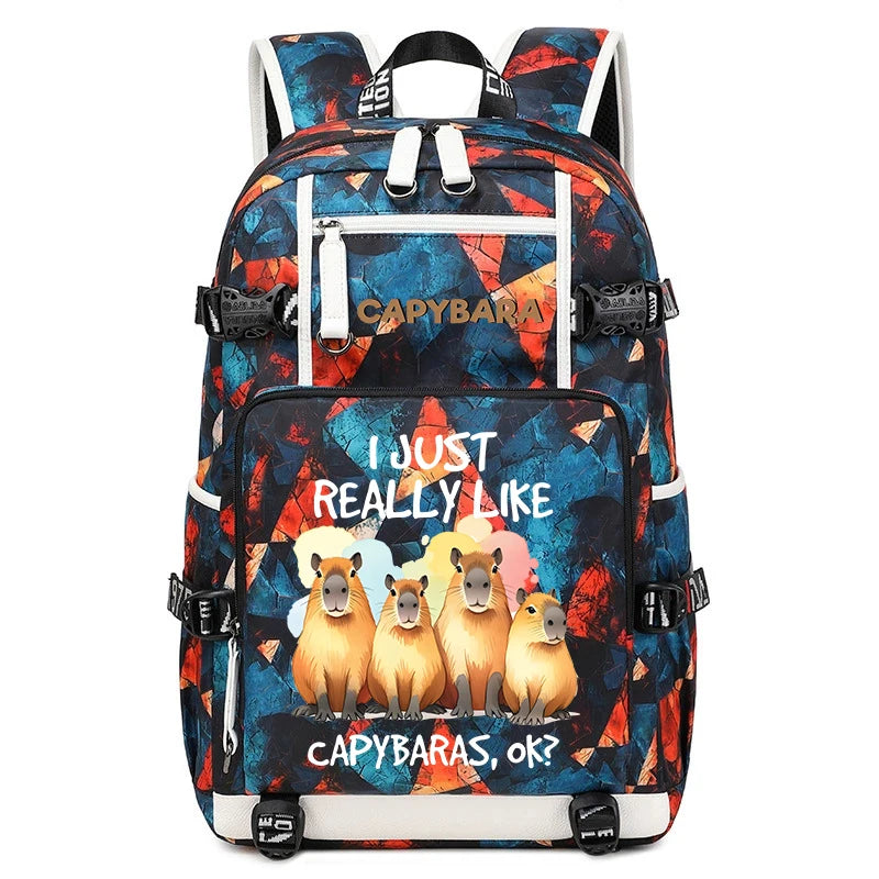 Capybara Backpack – Large Capacity Lightweight Travel School Bag Capybara Backpack – Large Capacity Lightweight Travel School Bag