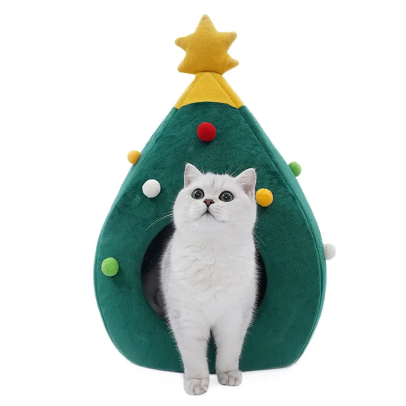 Christmas Cat Dog Pet Bed Cave Christmas Cat Dog Pet Bed Cave Furvenzy M - 40x40x48cm - Pets 3.5 Kg