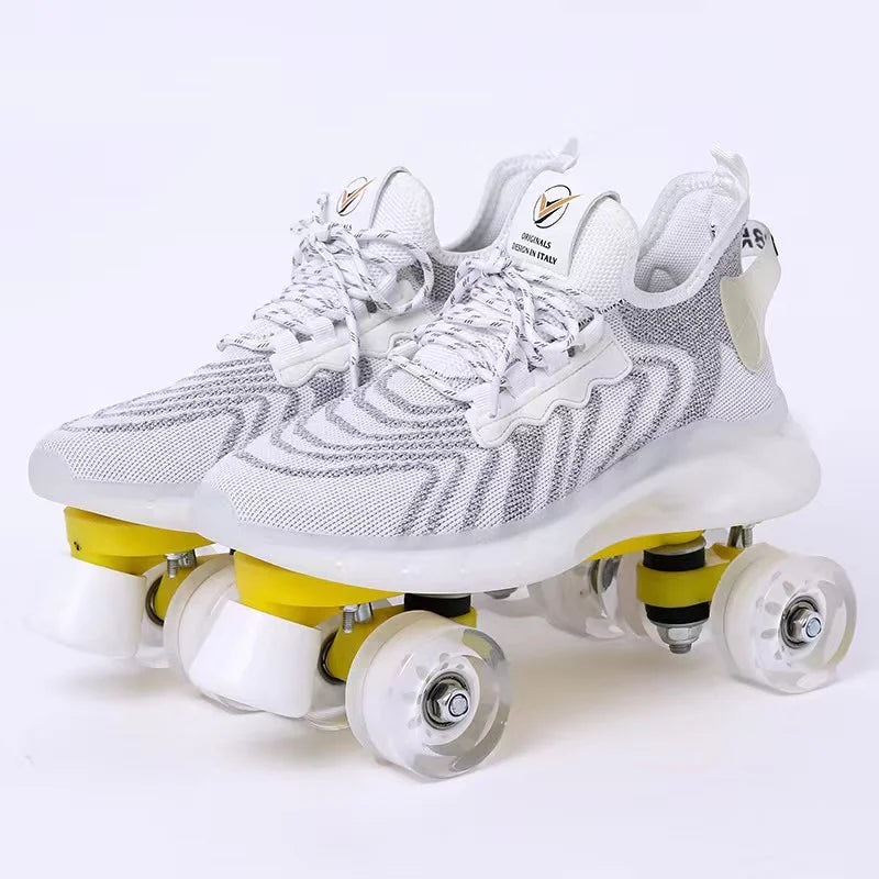 Mesh Knitted LED Roller Skates Mesh Knitted LED Roller Skates Furvenzy PU Wheel 2 Men's 6.5 (Ladies 7.5)