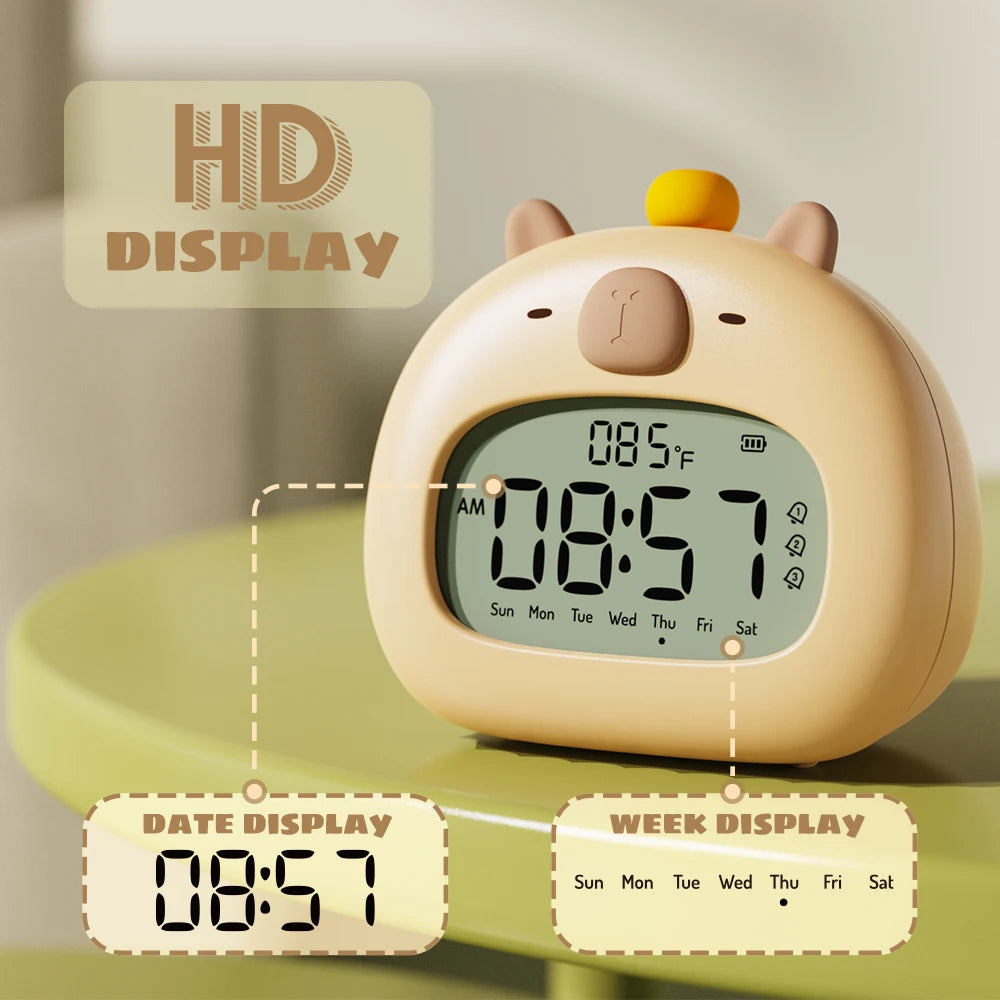 Capybara LED Night Light & Alarm Clock – USB Rechargeable Capybara LED Night Light & Alarm Clock – USB Rechargeable