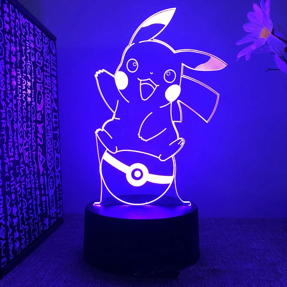 Pokemon Pikachu Charizard 3D LED Night Light Pokemon Pikachu Charizard 3D LED Night Light Furvenzy Purple