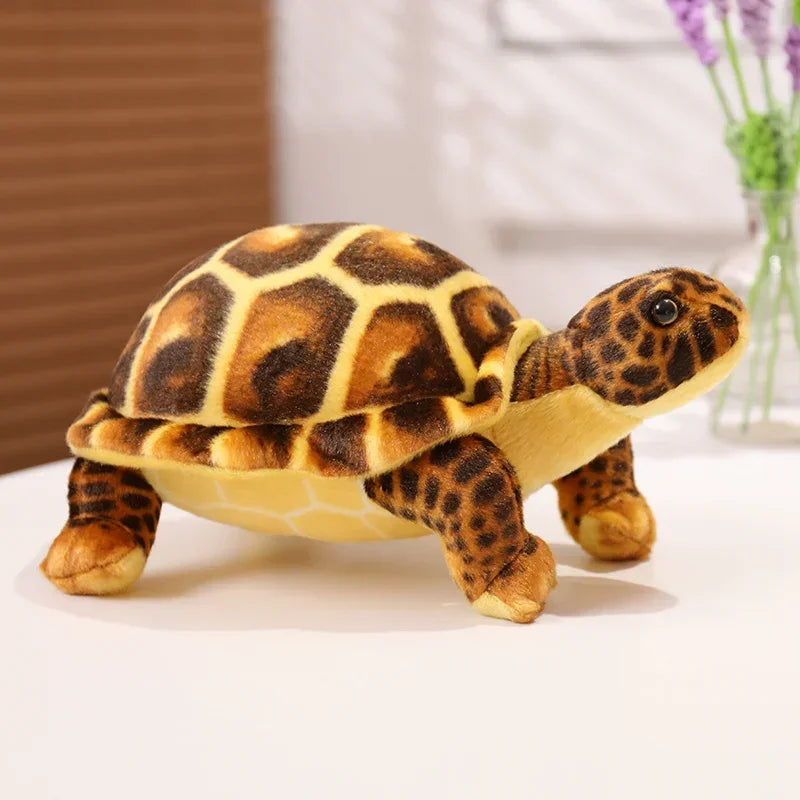 Realistic Tortoise Turtle Stuffed Toy Realistic Tortoise Turtle Stuffed Toy Furvenzy Brown
