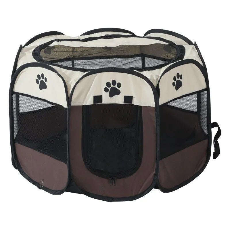 Portable Foldable Pet Kennel Tent Portable Foldable Pet Kennel Tent Furvenzy Brown 73x73x43cm