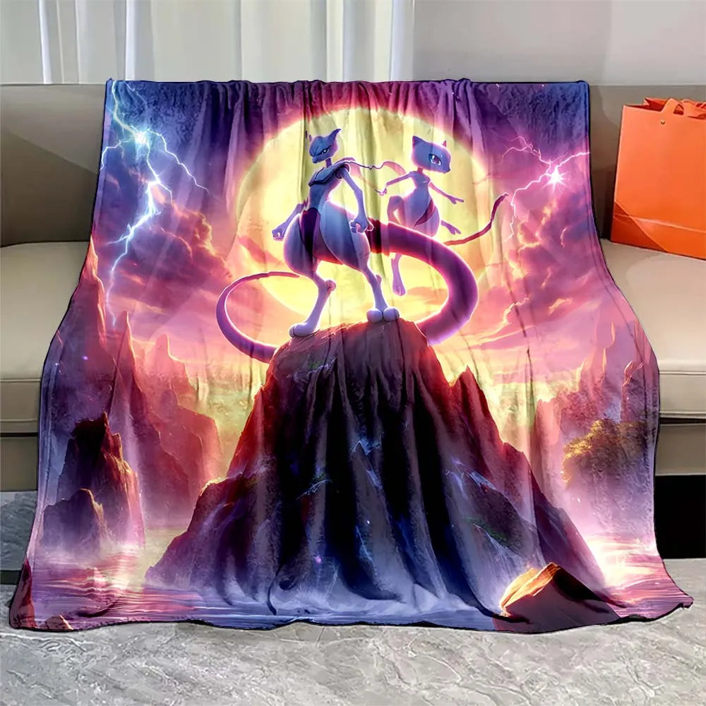 Mewtwo Pokemon Flannel Blanket Mewtwo Pokemon Flannel Blanket Furvenzy 6 75x90cm(30x35in)