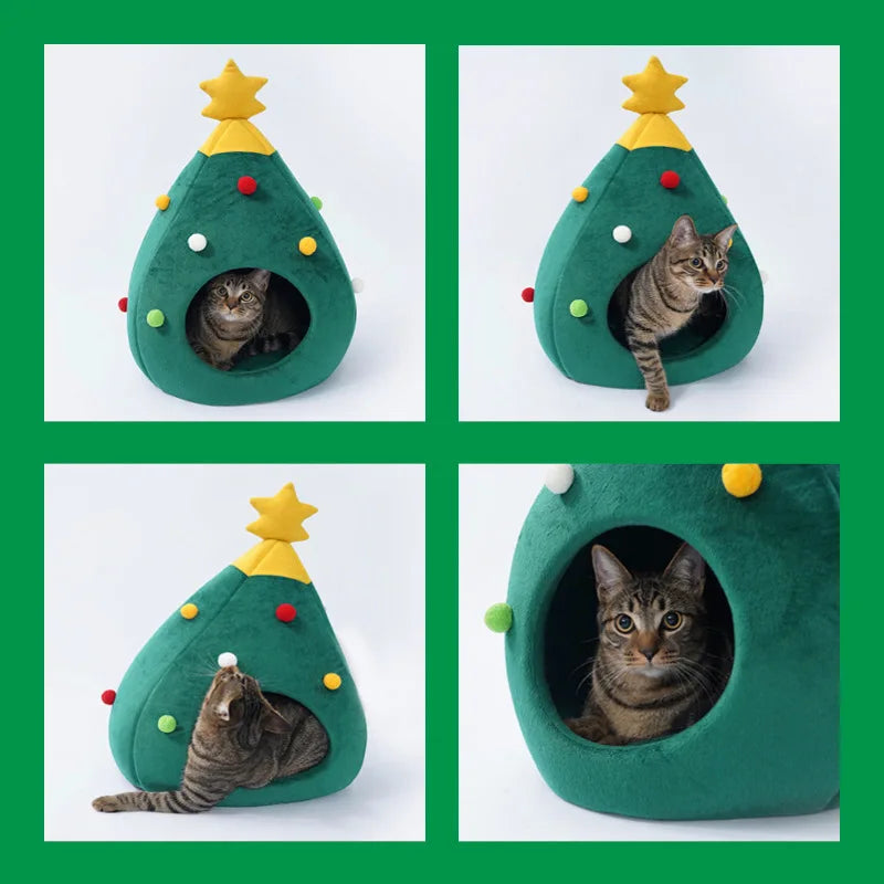 Christmas Cat Dog Pet Bed Cave Christmas Cat Dog Pet Bed Cave Furvenzy