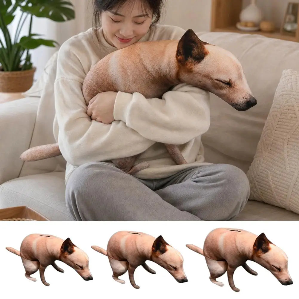 Realistic Squatting Dog Plush Pillow Throw Cushion Realistic Squatting Dog Plush Pillow Throw Cushion