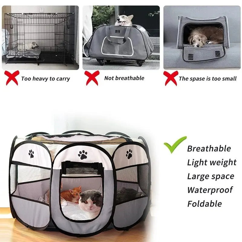 Portable Foldable Pet Tent Kennel Fence Portable Foldable Pet Tent Kennel Fence Furvenzy