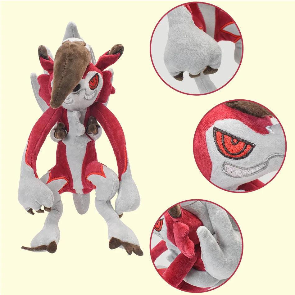 Pokemon Lycanroc Plush Toy – Shiny Midnight & Midday Soft Stuffed Animal Plush toy with close-up details on a beige background