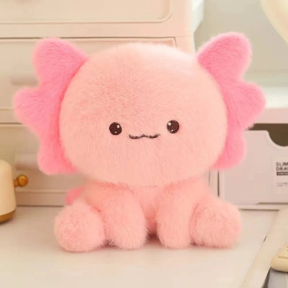 Axolotl Plush Toy – Squishmallow Salamander Stuffed Animal Pink plush toy with a smiling face on a light background