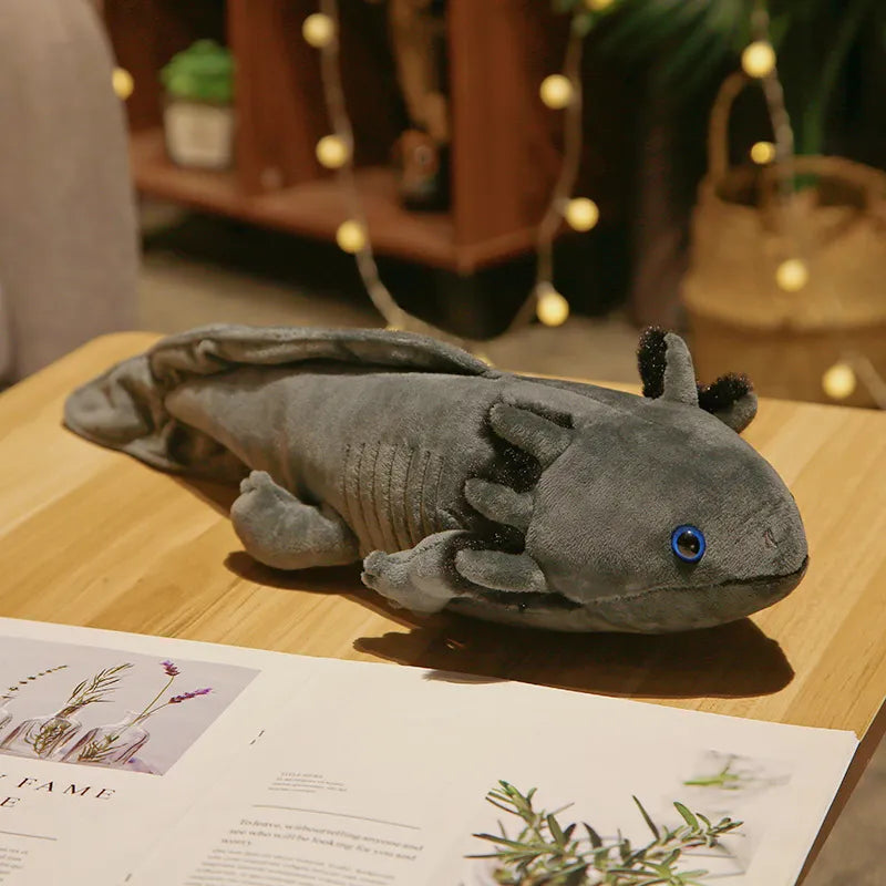 Stuffed Axolotl Salamander Plush Stuffed Axolotl Salamander Plush Furvenzy Black 45cm