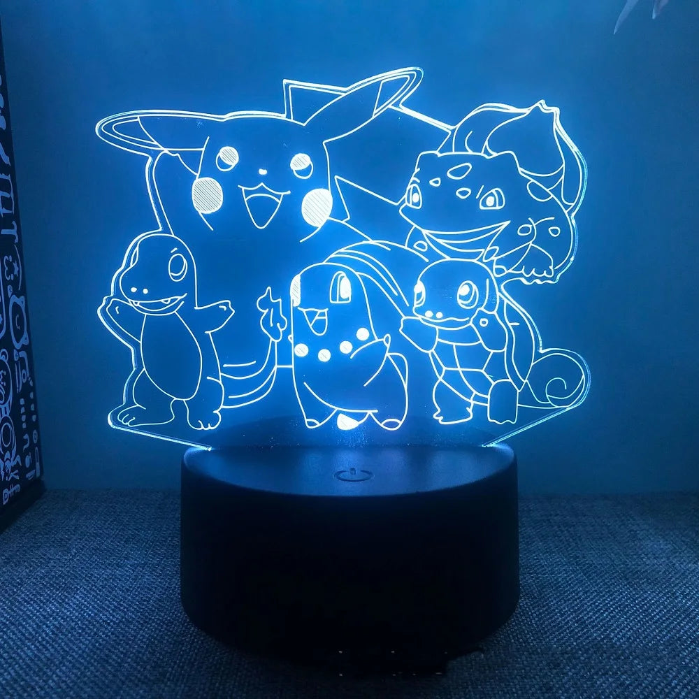 Pokemon Pikachu Charizard 3D LED Night Light Pokemon Pikachu Charizard 3D LED Night Light Furvenzy Black