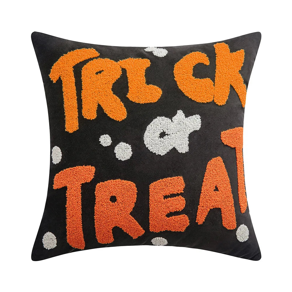 Halloween Cushion Cover Pillowcase Halloween Cushion Cover Pillowcase Furvenzy Orange Trick 2 45x45cm