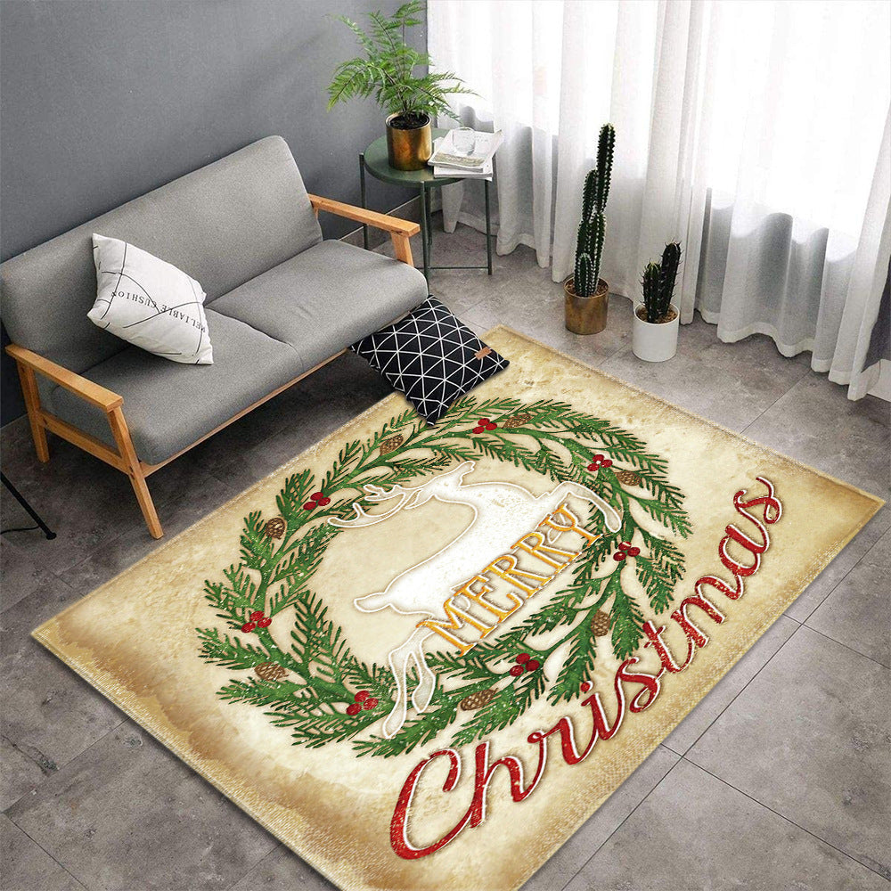Christmas Santa Elk Living Room Carpet Christmas Santa Elk Living Room Carpet Furvenzy
