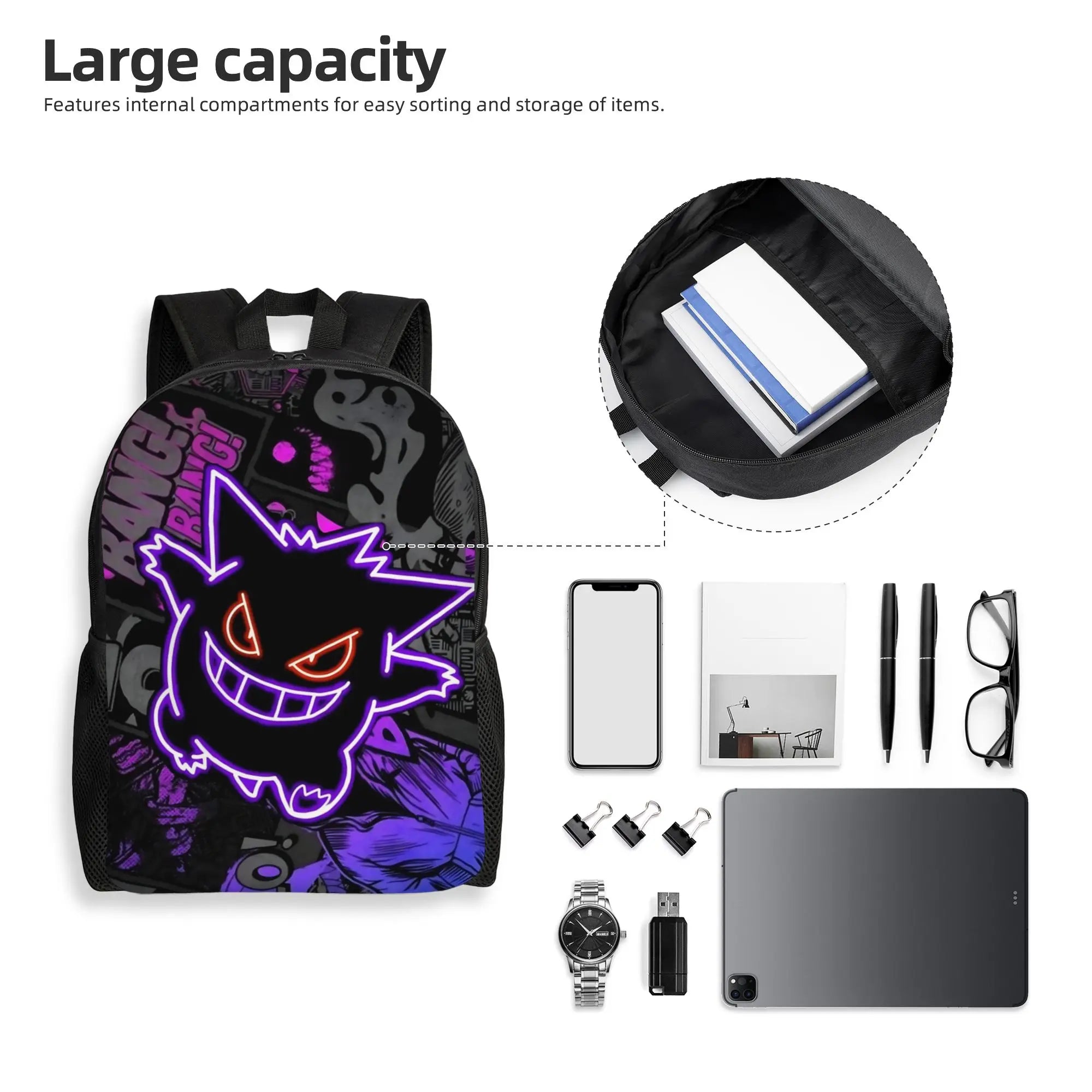 Pokemon Gengar Backpack – Halloween School Daypack Pokemon Gengar Backpack – Halloween School Daypack