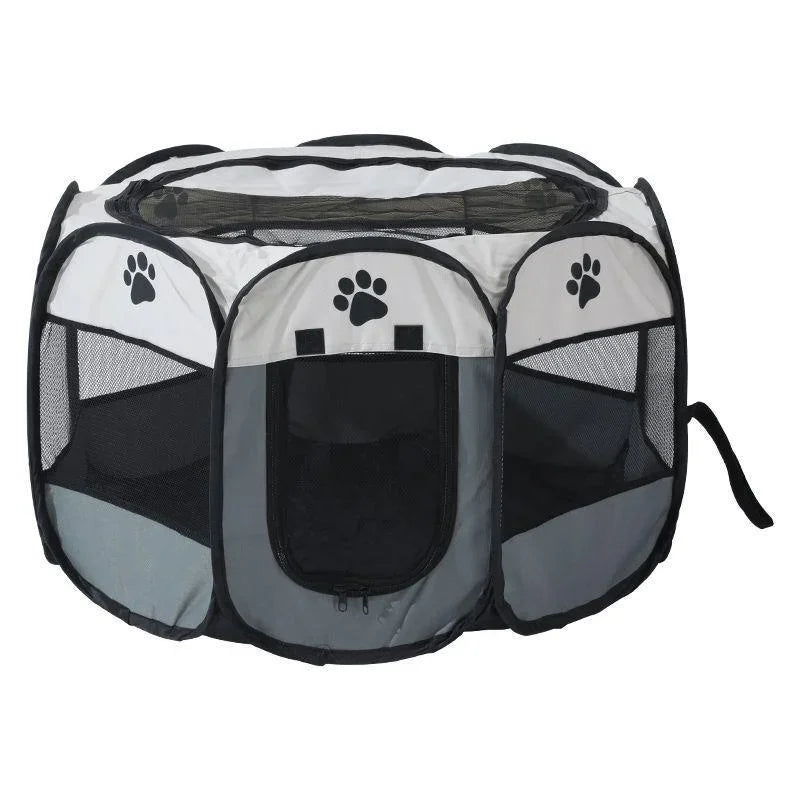 Portable Foldable Pet Kennel Tent Portable Foldable Pet Kennel Tent Furvenzy Gray 73x73x43cm