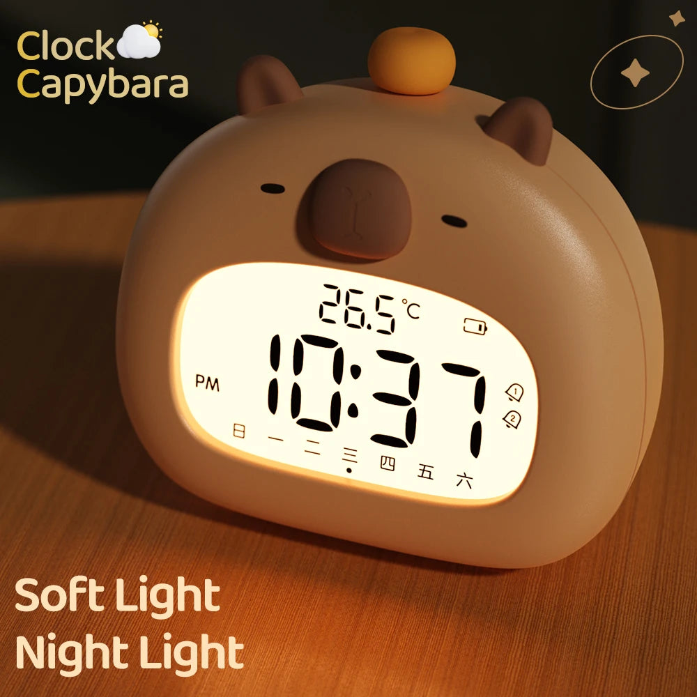 Capybara LED Night Light & Alarm Clock – USB Rechargeable Capybara LED Night Light & Alarm Clock – USB Rechargeable