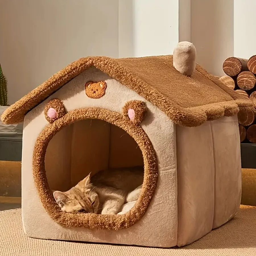 Foldable Pet House Puppy Cave Bed Foldable Pet House Puppy Cave Bed Furvenzy S- 33X30X32 Cm - 3.5kg Pet