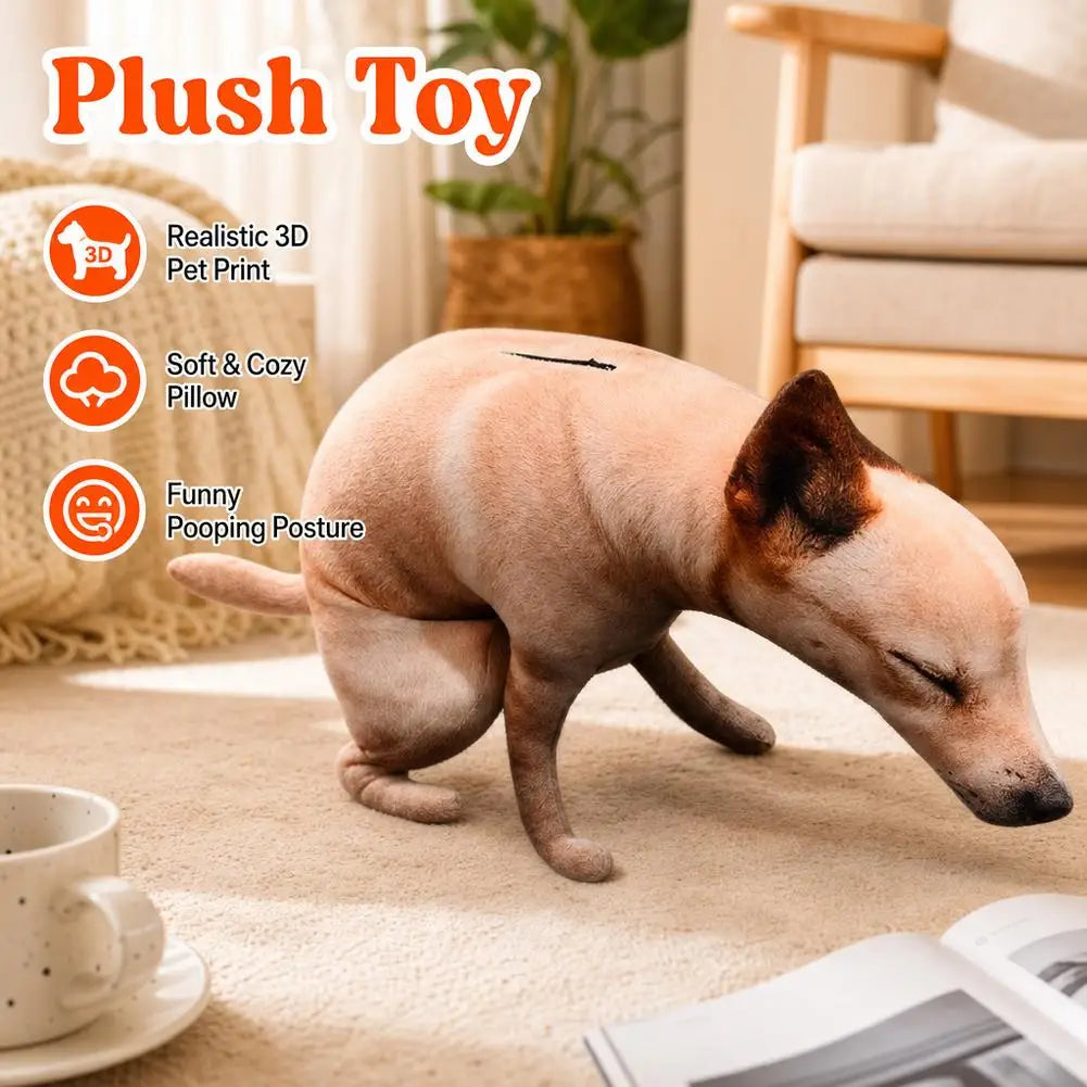 Realistic Squatting Dog Plush Pillow Throw Cushion Realistic Squatting Dog Plush Pillow Throw Cushion