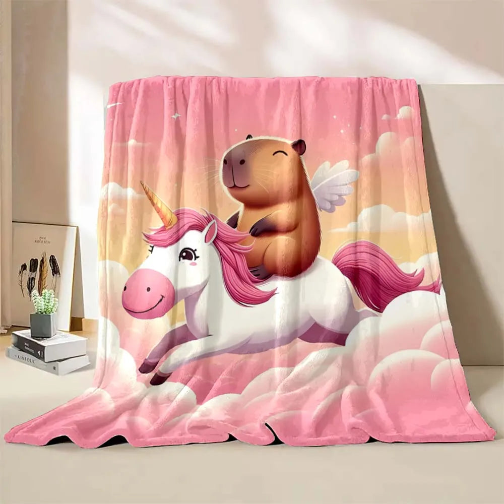 Capybara Printed Warm Blanket Capybara Printed Warm Blanket Furvenzy Style C 75x90cm(30x35in)