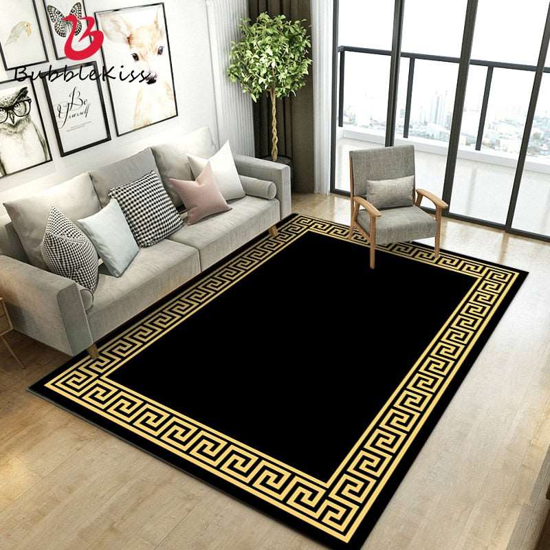 Carpet for Living Room - Black Yellow Carpet for Living Room - Black Yellow Furvenzy
