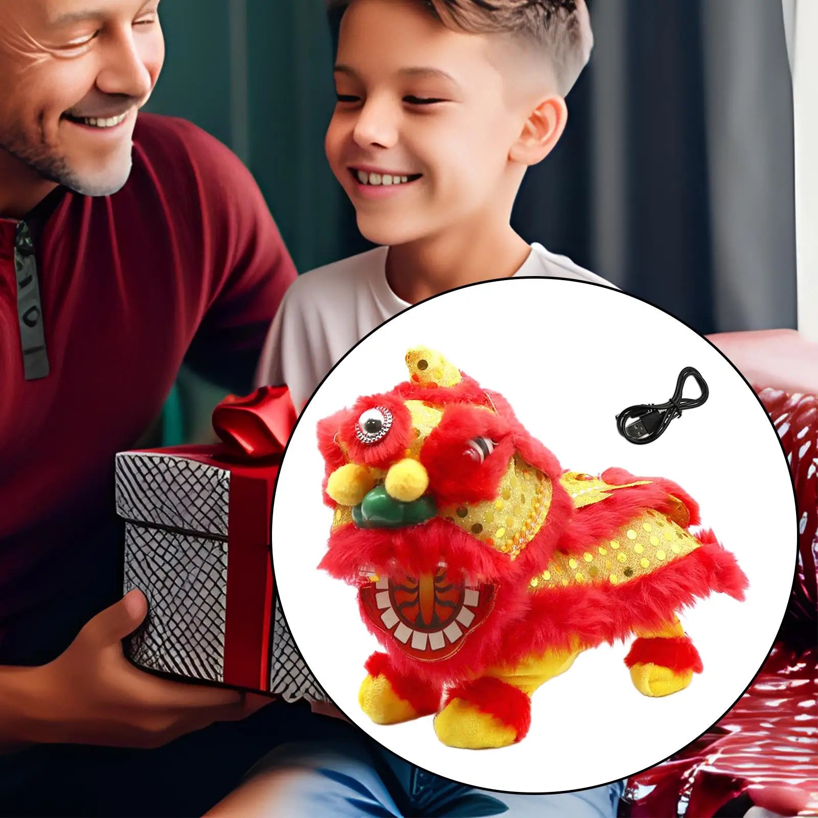 Electric Singing Dancing Lion Toy Electric Singing Dancing Lion Toy Furvenzy Red