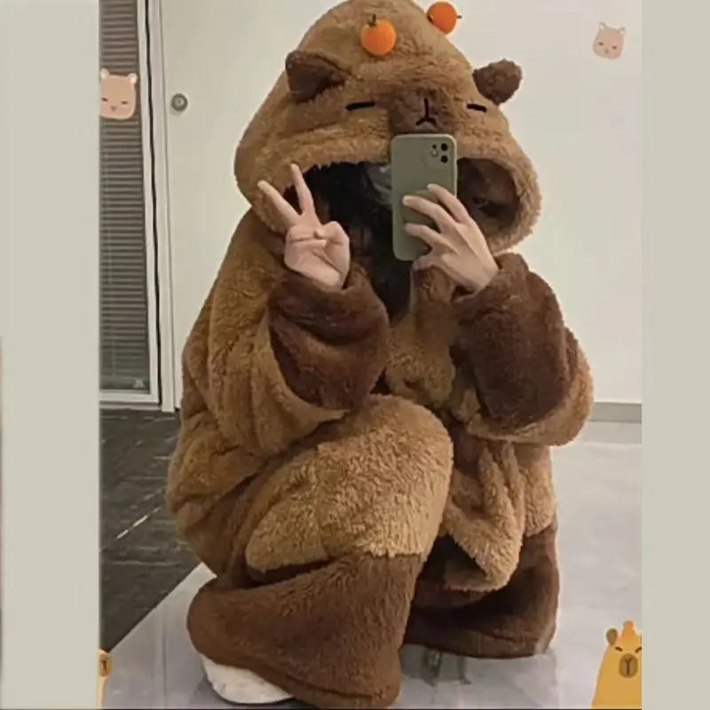 Capybara Onesie Costume Jumpsuit Capybara Onesie Costume Jumpsuit Furvenzy