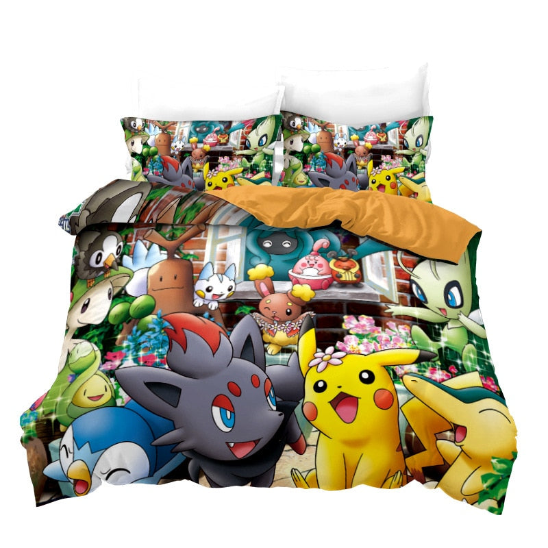 Pokemon Pikachu Anime Quilt Cover Pokemon Pikachu Anime Quilt Cover Furvenzy 11 Two-piece 140x210cm