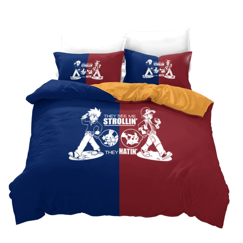 Pokemon Pikachu Anime Quilt Cover Pokemon Pikachu Anime Quilt Cover Furvenzy 14 Two-piece 140x210cm