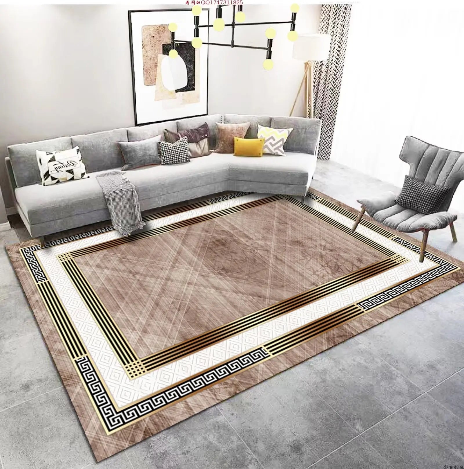 Luxury Living Room Golden Carpet Luxury Living Room Golden Carpet Furvenzy