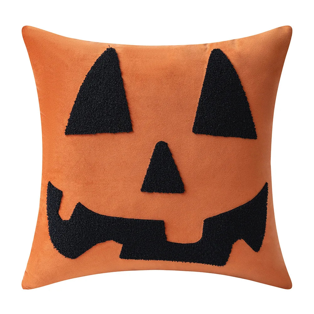 Halloween Cushion Cover Pillowcase Halloween Cushion Cover Pillowcase Furvenzy Pumpkin Face 45x45cm