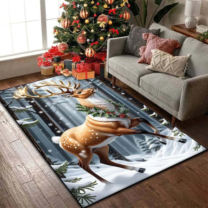 Christmas Reindeer Bedroom Rug Carpet Christmas Reindeer Bedroom Rug Carpet Furvenzy 1 60x90cm (24x35in)