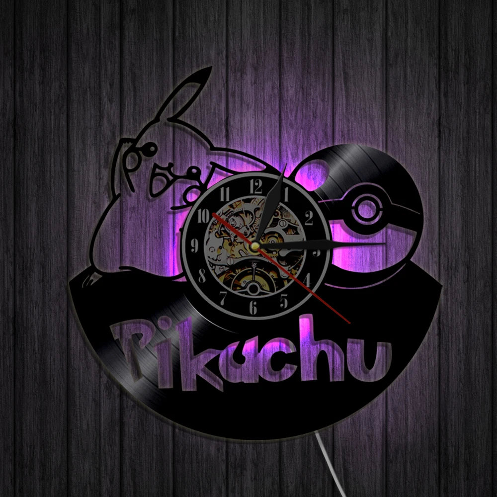 Pokemon Pikachu Vinyl Wall Clock Pokemon Pikachu Vinyl Wall Clock Furvenzy