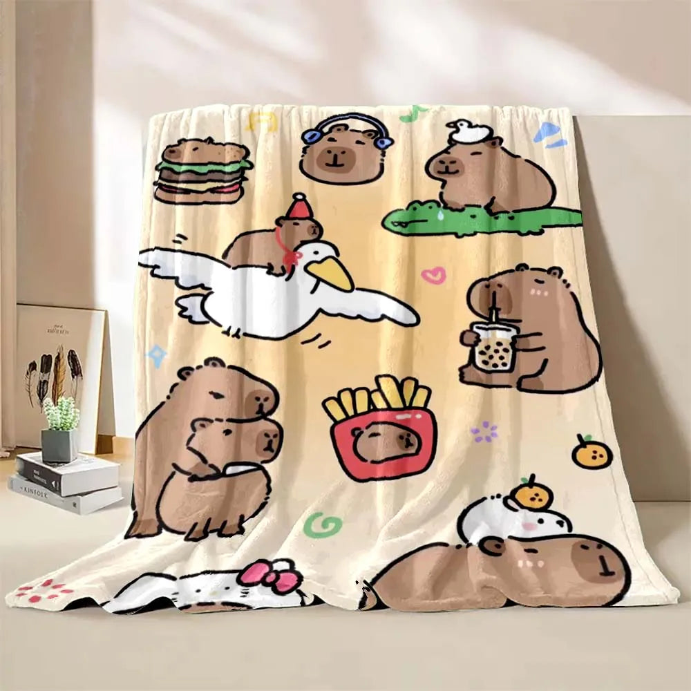 Capybara Printed Warm Blanket Capybara Printed Warm Blanket Furvenzy Style B 75x90cm(30x35in)