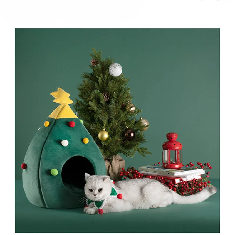 Christmas Cat Dog Pet Bed Cave Christmas Cat Dog Pet Bed Cave Furvenzy