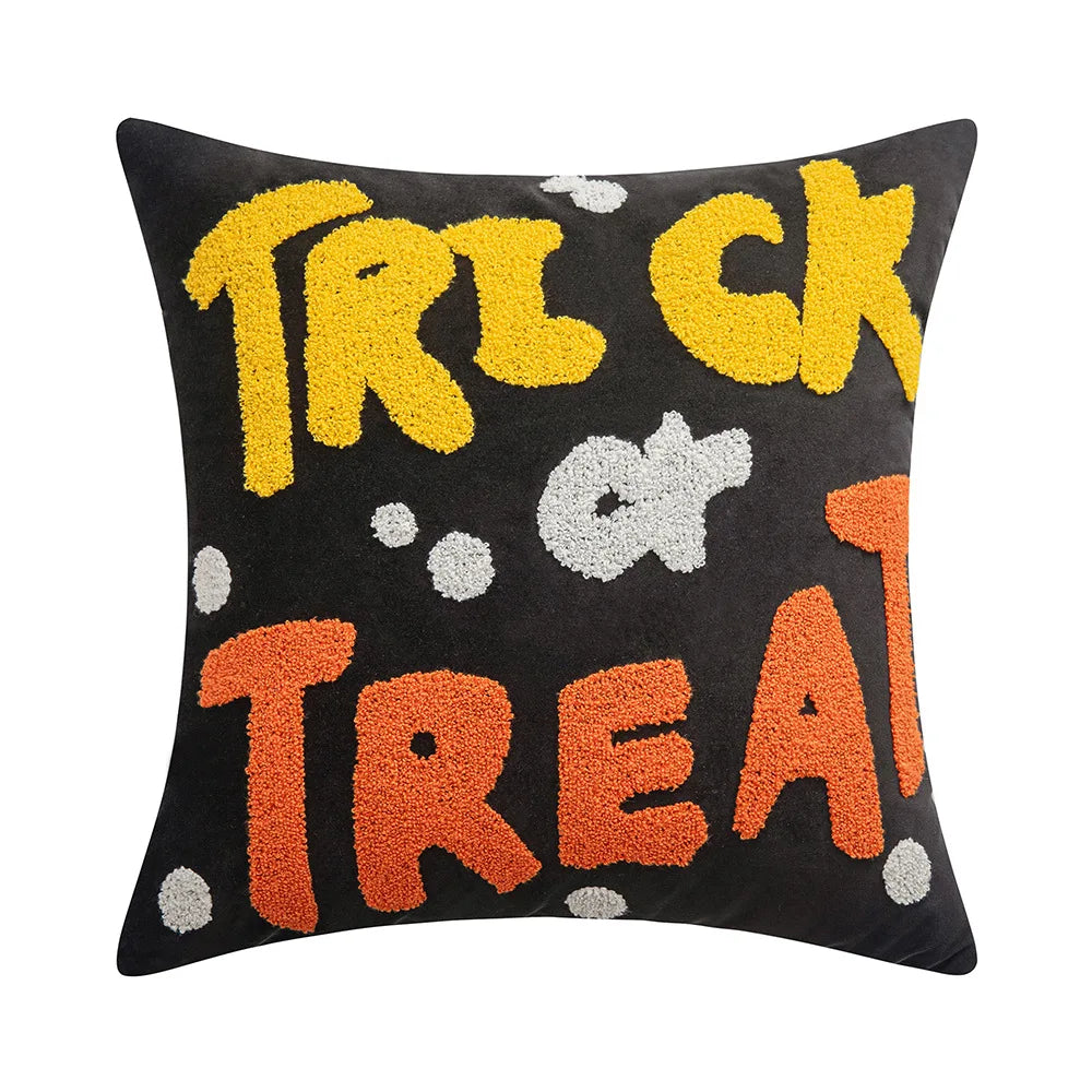 Halloween Cushion Cover Pillowcase Halloween Cushion Cover Pillowcase Furvenzy Orange Trick 45x45cm