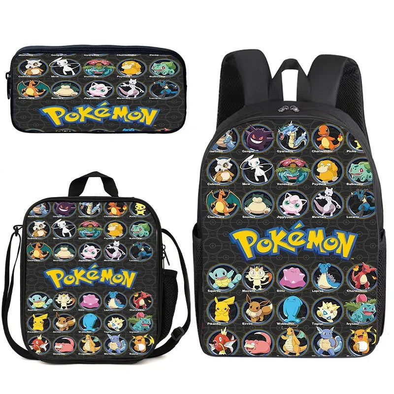 Pokémon Pikachu Backpack School Bag Pokémon Pikachu Backpack School Bag Furvenzy 3PC-E