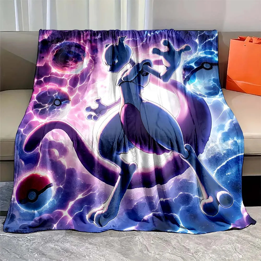 Mewtwo Pokemon Flannel Blanket Mewtwo Pokemon Flannel Blanket Furvenzy 5 75x90cm(30x35in)