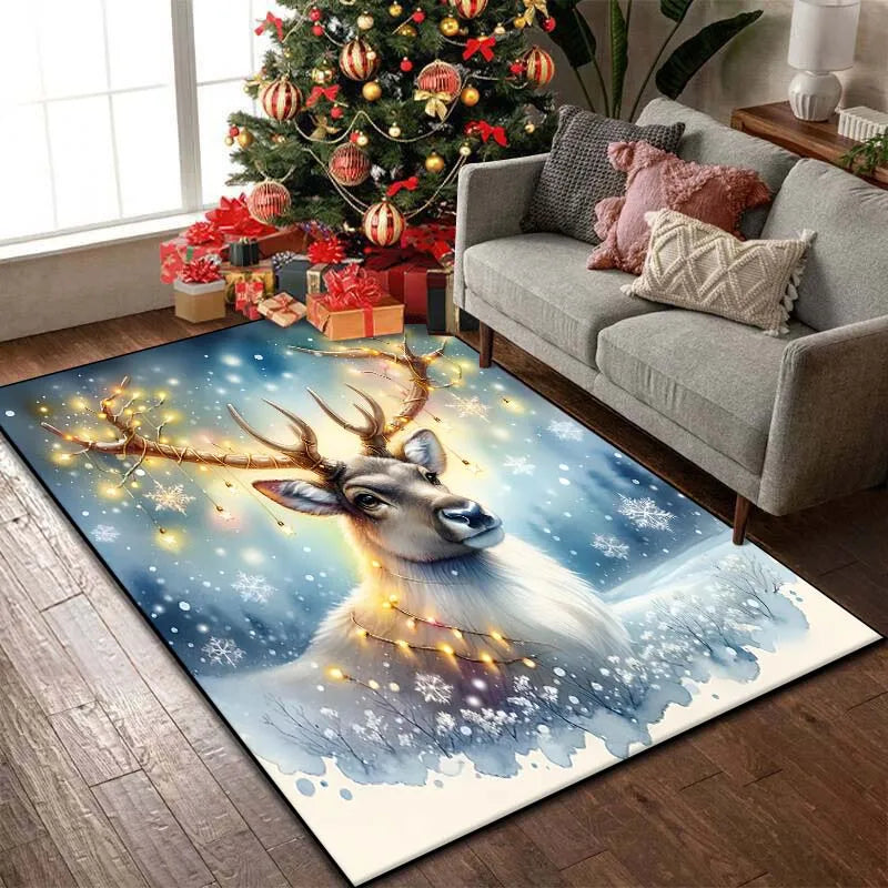 Christmas Reindeer Bedroom Rug Carpet Christmas Reindeer Bedroom Rug Carpet Furvenzy 6 60x90cm (24x35in)