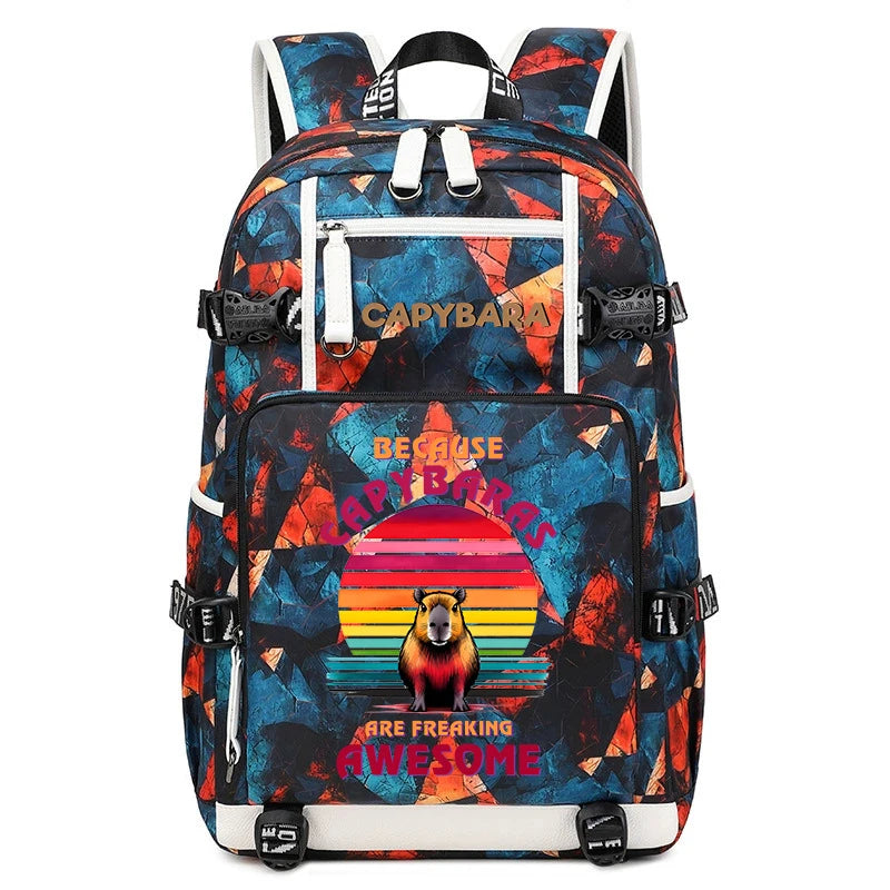 Capybara Backpack – Large Capacity Lightweight Travel School Bag Capybara Backpack – Large Capacity Lightweight Travel School Bag
