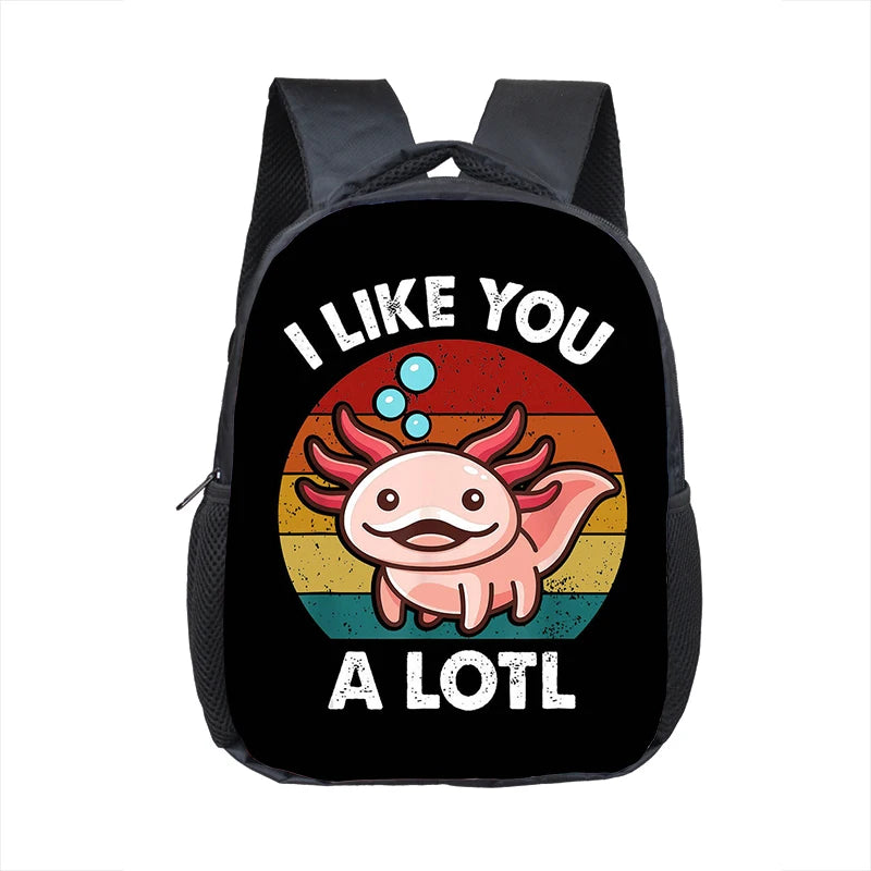 Axolotl Sea Otter Kids Backpack - Kids Toddler School Bag Axolotl Sea Otter Kids Backpack - Kids Toddler School Bag