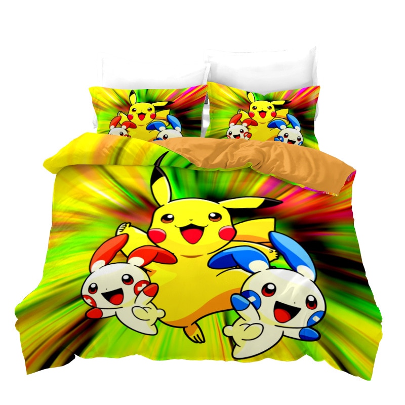Pokemon Pikachu Anime Quilt Cover Pokemon Pikachu Anime Quilt Cover Furvenzy 17 Two-piece 140x210cm