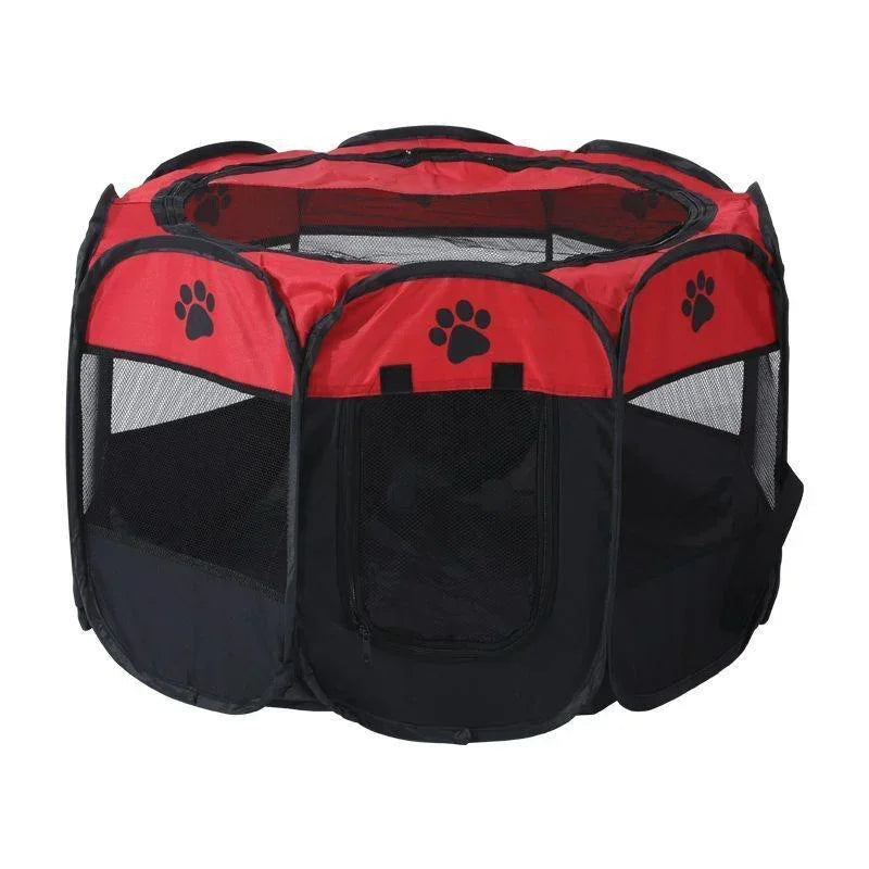 Portable Foldable Pet Kennel Tent Portable Foldable Pet Kennel Tent Furvenzy Red 73x73x43cm