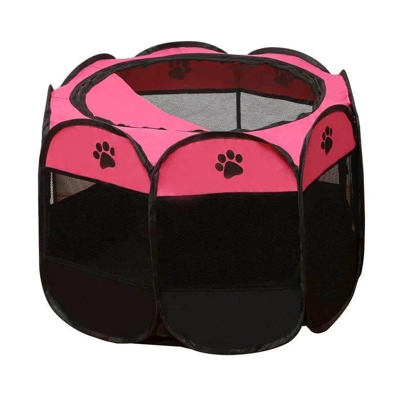 Portable Foldable Pet Kennel Tent Portable Foldable Pet Kennel Tent Furvenzy Pink 73x73x43cm