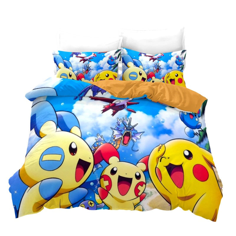Pokemon Pikachu Anime Quilt Cover Pokemon Pikachu Anime Quilt Cover Furvenzy 19 Two-piece 140x210cm