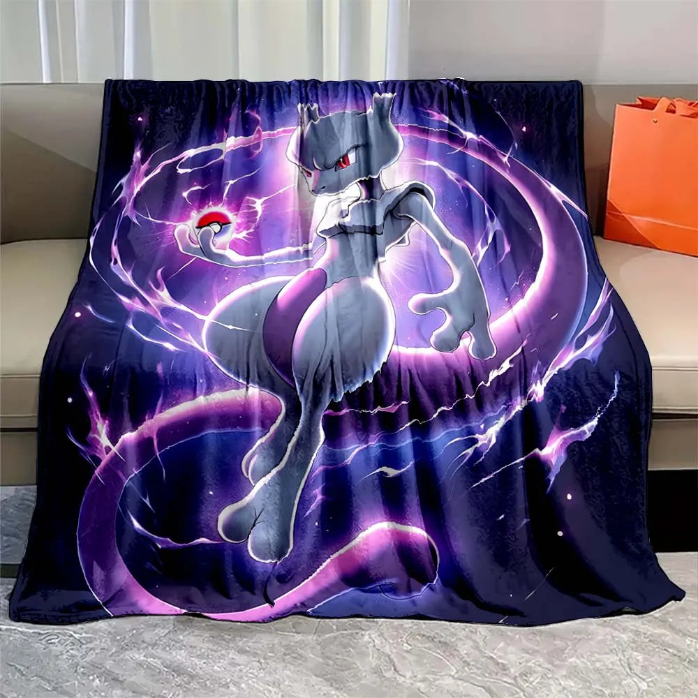 Mewtwo Pokemon Flannel Blanket Mewtwo Pokemon Flannel Blanket Furvenzy 1 75x90cm(30x35in)