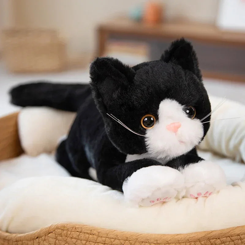 Realistic Cat Doll Plush Stuffed Toy Realistic Cat Doll Plush Stuffed Toy Furvenzy Black
