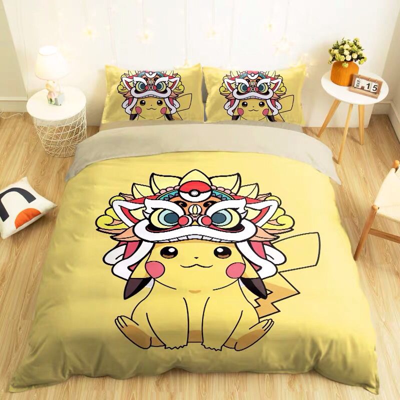 Pokemon Japanese Cartoon Quilt Bed Sheet Pokemon Japanese Cartoon Quilt Bed Sheet Furvenzy US Twin(172cmx218cm) Pokemon--4