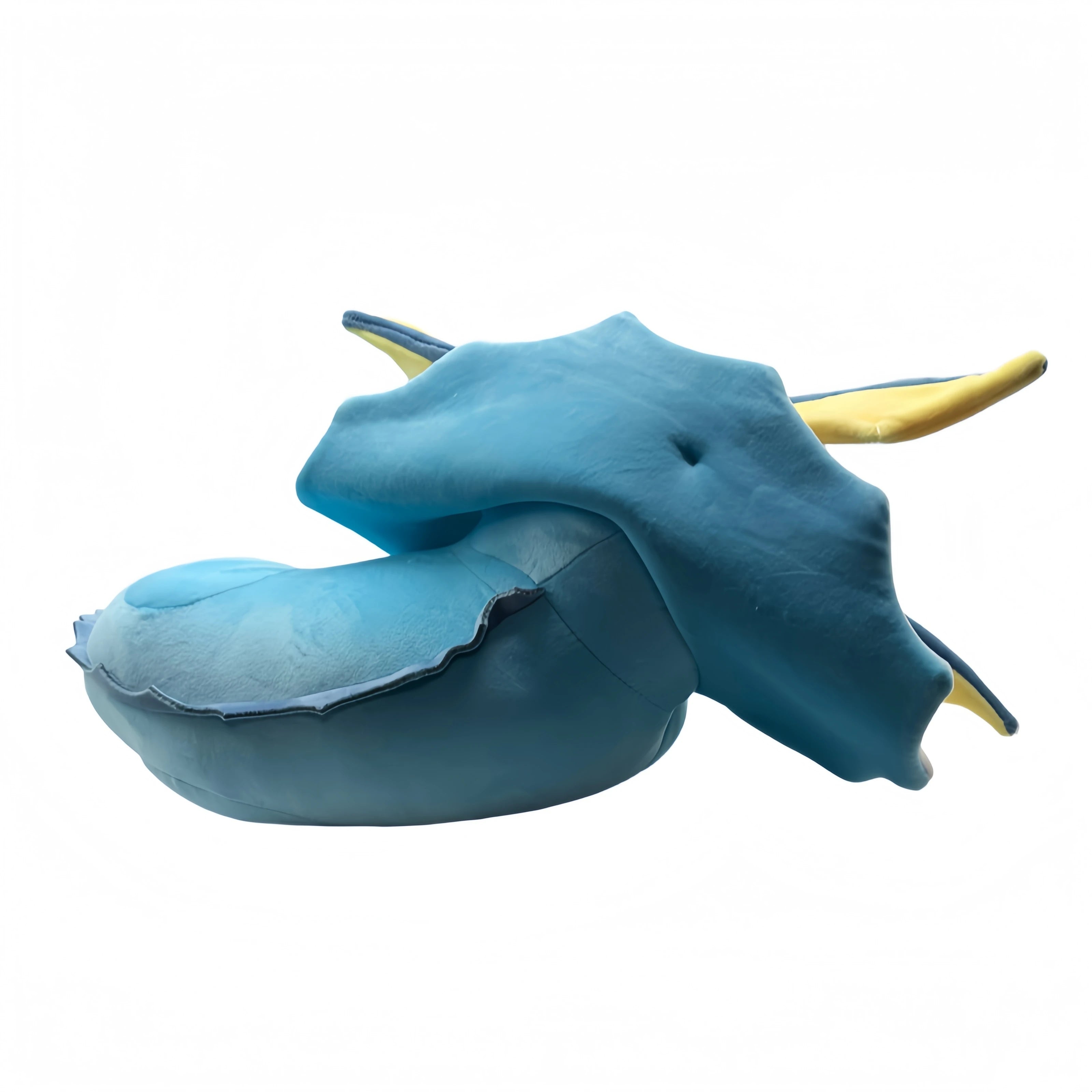 Pokemon Eevee Plush Toy Vaporeon Stuffed Animal Blue creature with yellow horns on a white background